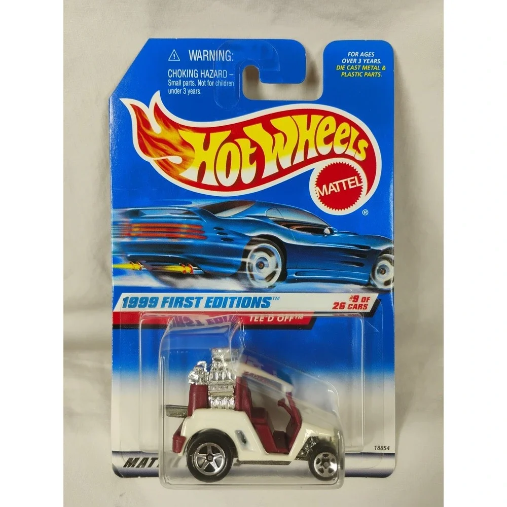 1999 Hot Wheels #683 First Editions Tee'd Off Golf Cart 9/26 White/Red Miller CC